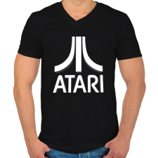 PRINTFASHION ATARI 3D Logo - Férfi V-nyakú póló - Fekete férfi póló