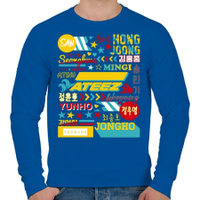 PRINTFASHION Ateez Tagok - Férfi pulóver - Királykék férfi pulóver, kardigán