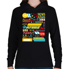 PRINTFASHION Ateez Tagok - Női kapucnis pulóver - Fekete női pulóver, kardigán