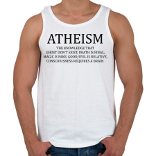 PRINTFASHION ATHEISM - Férfi atléta - Fehér atléta, trikó