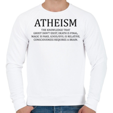 PRINTFASHION ATHEISM - Férfi pulóver - Fehér férfi pulóver, kardigán