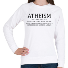 PRINTFASHION ATHEISM - Női pulóver - Fehér női pulóver, kardigán