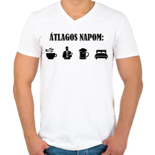 PRINTFASHION Átlagos mérnök nap - Férfi V-nyakú póló - Fehér férfi póló