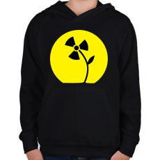 PRINTFASHION Atom virág - Gyerek kapucnis pulóver - Fekete