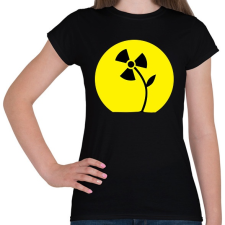 PRINTFASHION Atom virág - Női póló - Fekete női póló
