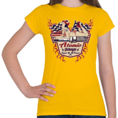 PRINTFASHION Atomi garázs - Női póló - Sárga