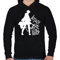 PRINTFASHION Attack on Titan - Férfi kapucnis pulóver - Fekete