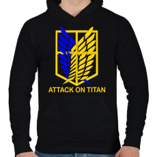 PRINTFASHION Attack On Titan - Férfi kapucnis pulóver - Fekete
