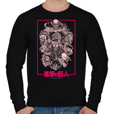 PRINTFASHION Attack On titan - Férfi pulóver - Fekete férfi pulóver, kardigán