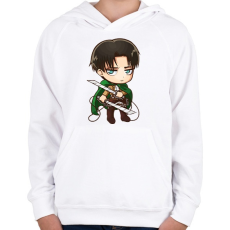 PRINTFASHION Attack on titan - Gyerek kapucnis pulóver - Fehér