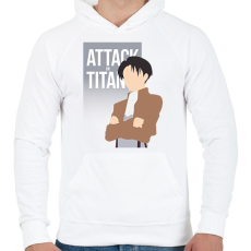 PRINTFASHION Attack on Titan -- Levi - Férfi kapucnis pulóver - Fehér