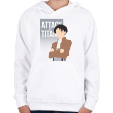 PRINTFASHION Attack on Titan -- Levi - Gyerek kapucnis pulóver - Fehér