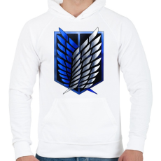 PRINTFASHION Attack on Titan Logo - Férfi kapucnis pulóver - Fehér