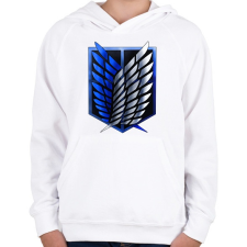 PRINTFASHION Attack on Titan Logo - Gyerek kapucnis pulóver - Fehér gyerek pulóver, kardigán