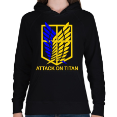 PRINTFASHION Attack On Titan - Női kapucnis pulóver - Fekete