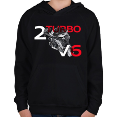 PRINTFASHION Audi BiTurbo - Gyerek kapucnis pulóver - Fekete