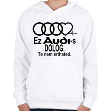 PRINTFASHION Audi Fanoknak speciálba! - Gyerek kapucnis pulóver - Fehér