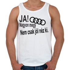 PRINTFASHION Audi - Férfi atléta - Fehér