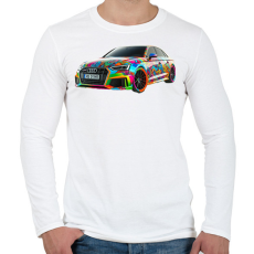 PRINTFASHION Audi - Férfi hosszú ujjú póló - Fehér