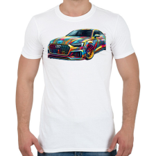 PRINTFASHION Audi - Férfi póló - Fehér férfi póló