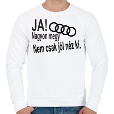 PRINTFASHION Audi - Férfi pulóver - Fehér