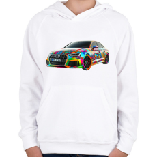 PRINTFASHION Audi - Gyerek kapucnis pulóver - Fehér