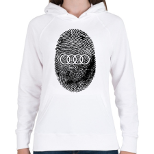 PRINTFASHION AUDI in my DNA - Női kapucnis pulóver - Fehér női pulóver, kardigán