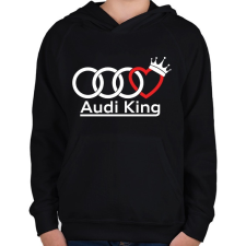 PRINTFASHION Audi Király - Gyerek kapucnis pulóver - Fekete gyerek pulóver, kardigán