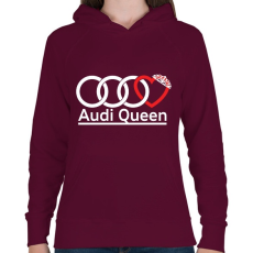 PRINTFASHION Audi Királynő - Női kapucnis pulóver - Bordó