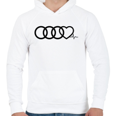 PRINTFASHION AUDI Love - Férfi kapucnis pulóver - Fehér