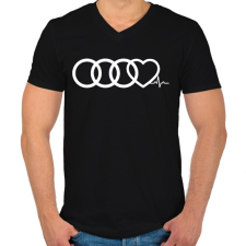 PRINTFASHION AUDI Love - Férfi V-nyakú póló - Fekete férfi póló