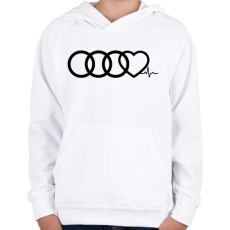 PRINTFASHION AUDI Love - Gyerek kapucnis pulóver - Fehér