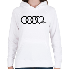 PRINTFASHION AUDI Love - Női kapucnis pulóver - Fehér női pulóver, kardigán