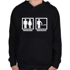 PRINTFASHION Audi Probléma Megoldva - Gyerek kapucnis pulóver - Fekete gyerek pulóver, kardigán