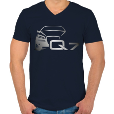 PRINTFASHION AUDI Q7 szürke - Férfi V-nyakú póló - Sötétkék