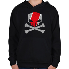 PRINTFASHION AUDI quattro RS koponya - Gyerek kapucnis pulóver - Fekete