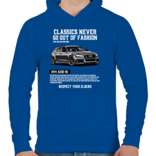 PRINTFASHION Audi rs6 - Férfi kapucnis pulóver - Királykék férfi pulóver, kardigán