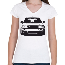 PRINTFASHION Audi RS - Női V-nyakú póló - Fehér női póló