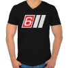 PRINTFASHION AUDI S6 - Férfi V-nyakú póló - Fekete
