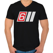 PRINTFASHION AUDI S6 - Férfi V-nyakú póló - Fekete férfi póló