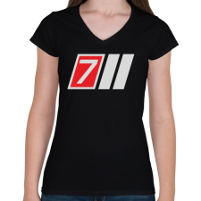 PRINTFASHION AUDI S7 - Női V-nyakú póló - Fekete női póló