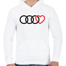 PRINTFASHION Audi szerelem - Férfi kapucnis pulóver - Fehér