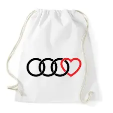 PRINTFASHION Audi szerelem - Sportzsák, Tornazsák - Fehér tornazsák