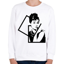PRINTFASHION Audrey Hepburn - Gyerek pulóver - Fehér gyerek pulóver, kardigán