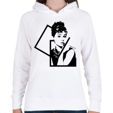 PRINTFASHION Audrey Hepburn - Női kapucnis pulóver - Fehér női pulóver, kardigán