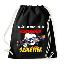 PRINTFASHION Augusztusban született szuperhős - Sportzsák, Tornazsák - Fekete tornazsák