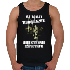 PRINTFASHION Augusztusi horgász - Férfi atléta - Fekete atléta, trikó