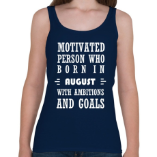 PRINTFASHION Augusztusi születésű motivált személy ambíciókkal és célokkal - Női atléta - Sötétkék