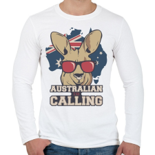 PRINTFASHION Australian is calling - Férfi hosszú ujjú póló - Fehér férfi póló