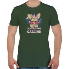 PRINTFASHION Australian is calling - Férfi póló - Katonazöld